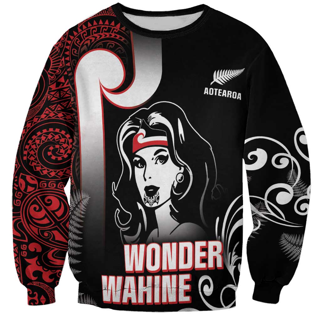 New Zealand Aotearoa Mana Wahine Sweatshirt LT05 Unisex Black - Polynesian Pride