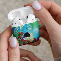 New Zealand Tomtit AirPods Case Maori Koru With Pohutukawa Galaxy Style - Polynesian Pride