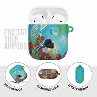 New Zealand Tomtit AirPods Case Maori Koru With Pohutukawa Galaxy Style - Polynesian Pride