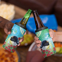 New Zealand Tomtit 4 in 1 Can Cooler Tumbler Maori Koru With Pohutukawa Galaxy Style - Polynesian Pride