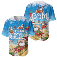 Guam Christmas Baseball Jersey Felis Pasgua Chilling Santa - Polynesian Pride