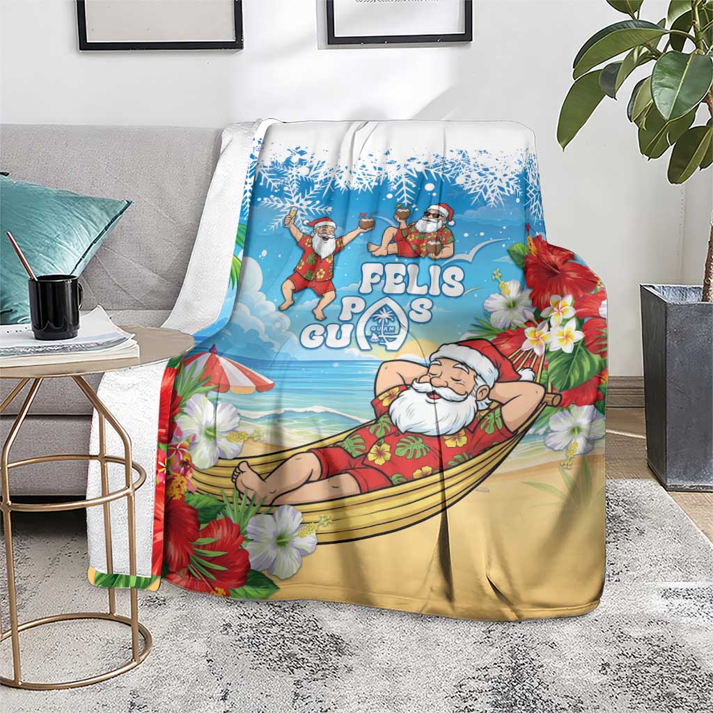 Guam Christmas Blanket Felis Pasgua Chilling Santa - Polynesian Pride