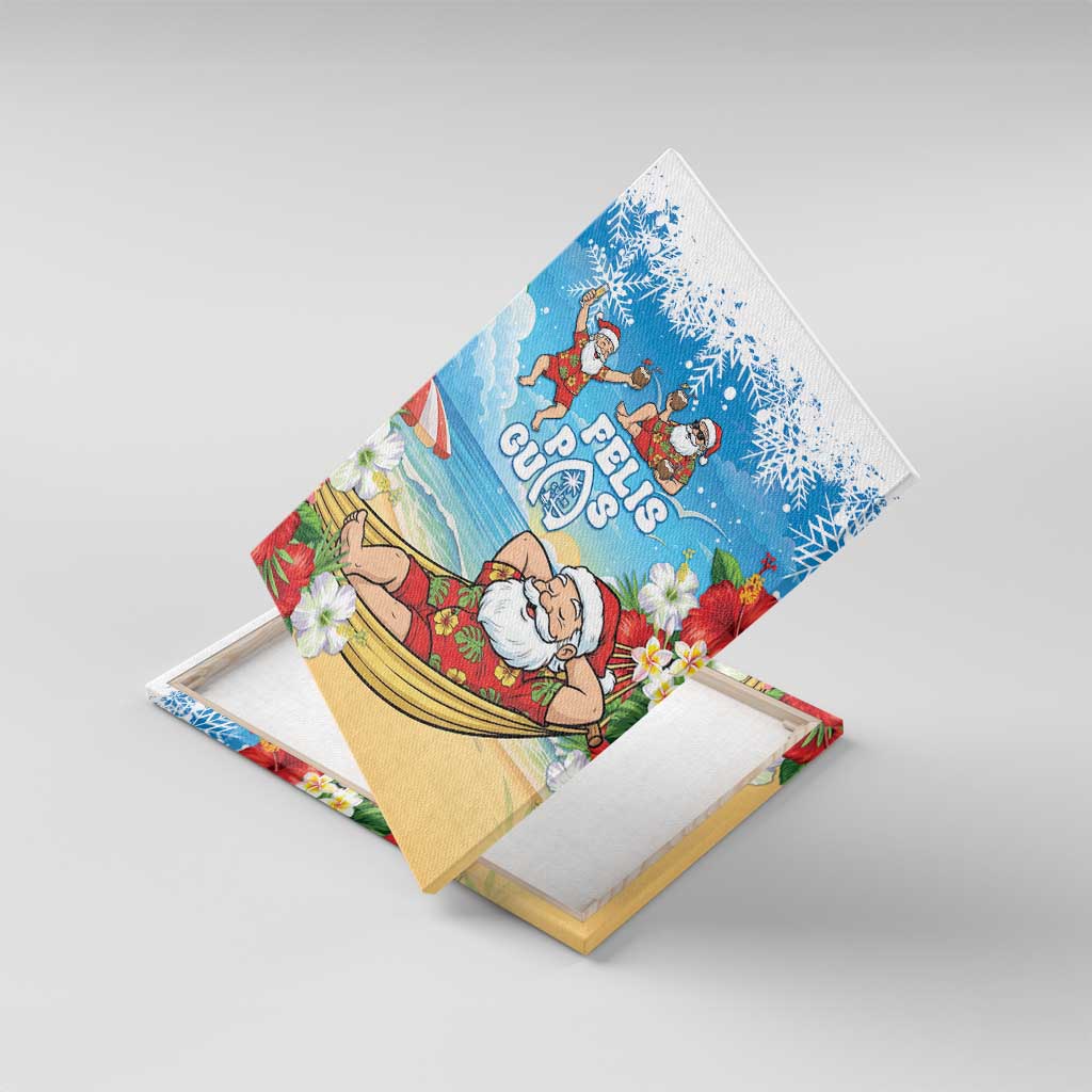 Guam Christmas Canvas Wall Art Felis Pasgua Chilling Santa - Polynesian Pride