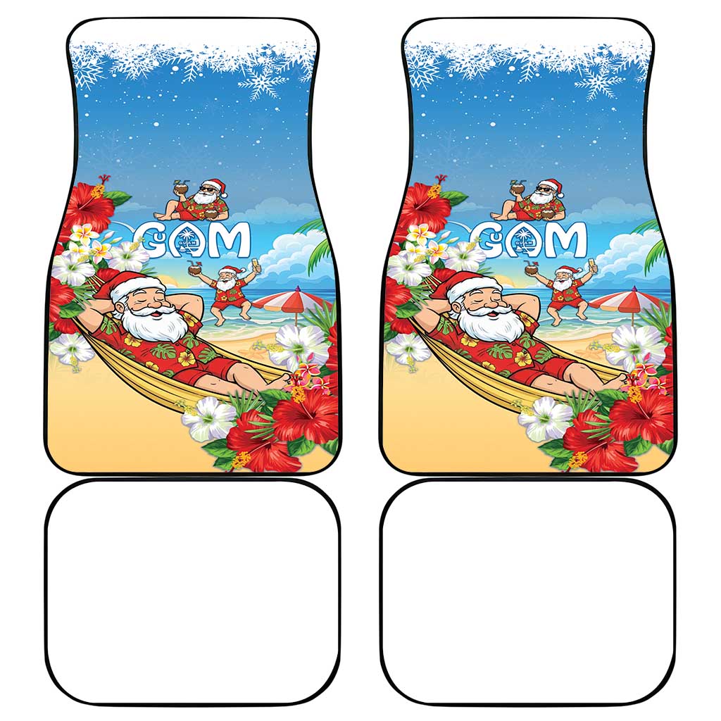 Guam Christmas Car Mats Felis Pasgua Chilling Santa - Polynesian Pride
