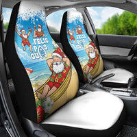Guam Christmas Car Seat Cover Felis Pasgua Chilling Santa - Polynesian Pride