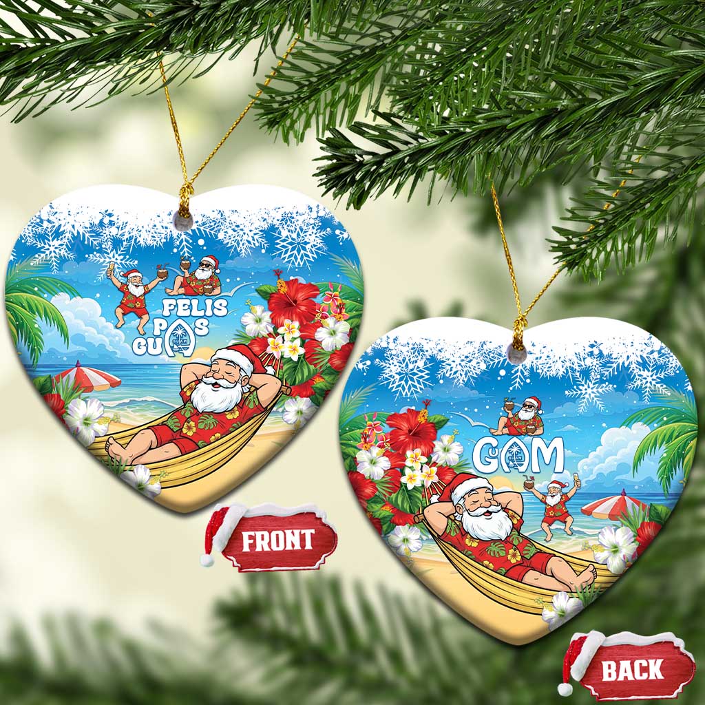Guam Christmas Ceramic Ornament Felis Pasgua Chilling Santa - Polynesian Pride