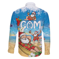 Guam Christmas Family Matching Long Sleeve Bodycon Dress and Hawaiian Shirt Felis Pasgua Chilling Santa - Polynesian Pride