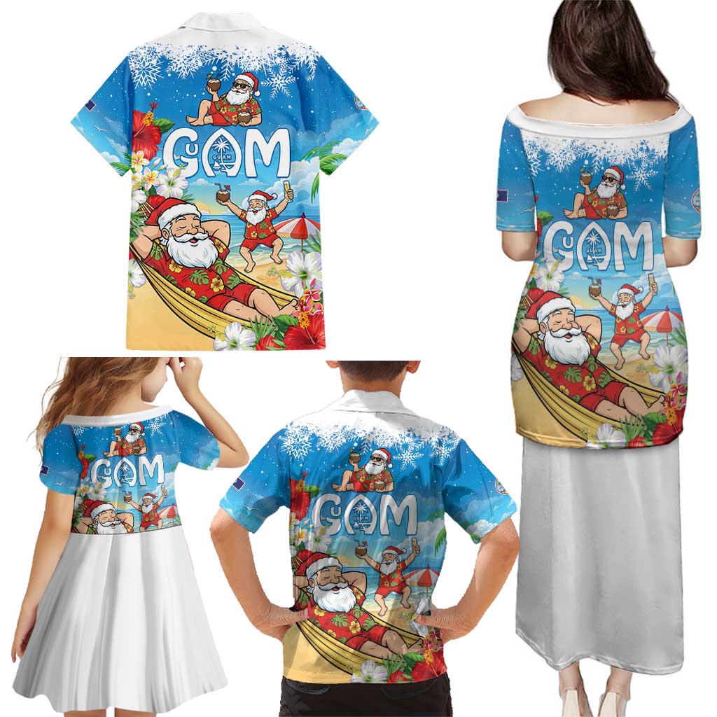 Guam Christmas Family Matching Puletasi and Hawaiian Shirt Felis Pasgua Chilling Santa - Polynesian Pride
