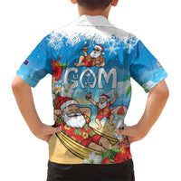 Guam Christmas Family Matching Tank Maxi Dress and Hawaiian Shirt Felis Pasgua Chilling Santa - Polynesian Pride