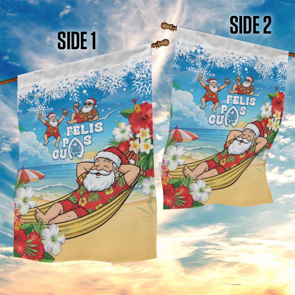 Guam Christmas Garden Flag Felis Pasgua Chilling Santa - Polynesian Pride