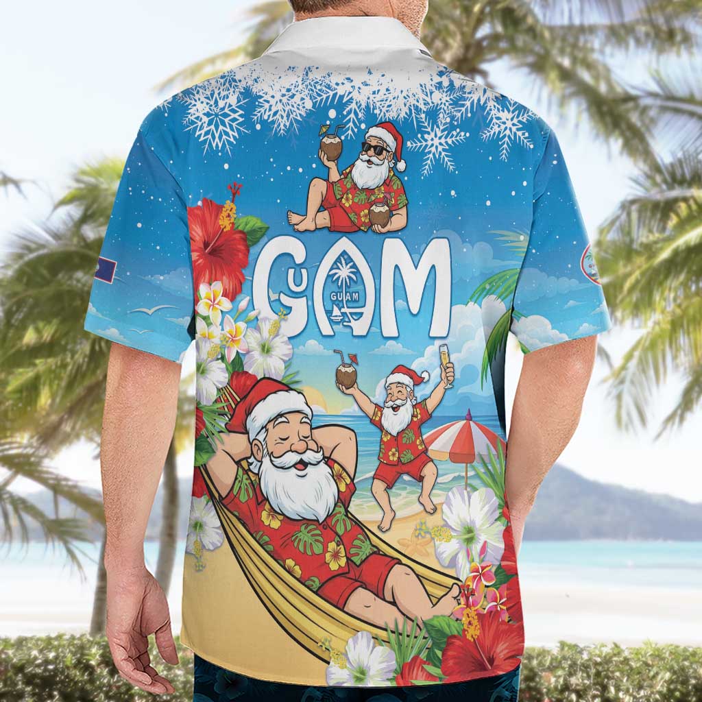 Guam Christmas Hawaiian Shirt Felis Pasgua Chilling Santa - Polynesian Pride