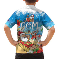 Guam Christmas Kid Hawaiian Shirt Felis Pasgua Chilling Santa - Polynesian Pride