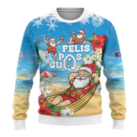 Guam Christmas Ugly Christmas Sweater Felis Pasgua Chilling Santa - Polynesian Pride