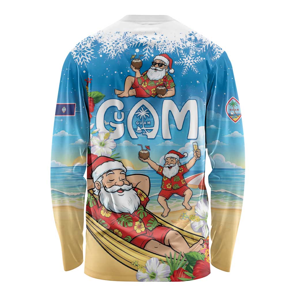 Guam Christmas Long Sleeve Shirt Felis Pasgua Chilling Santa - Polynesian Pride