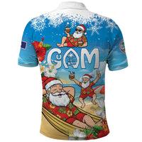 Guam Christmas Polo Shirt Felis Pasgua Chilling Santa - Polynesian Pride