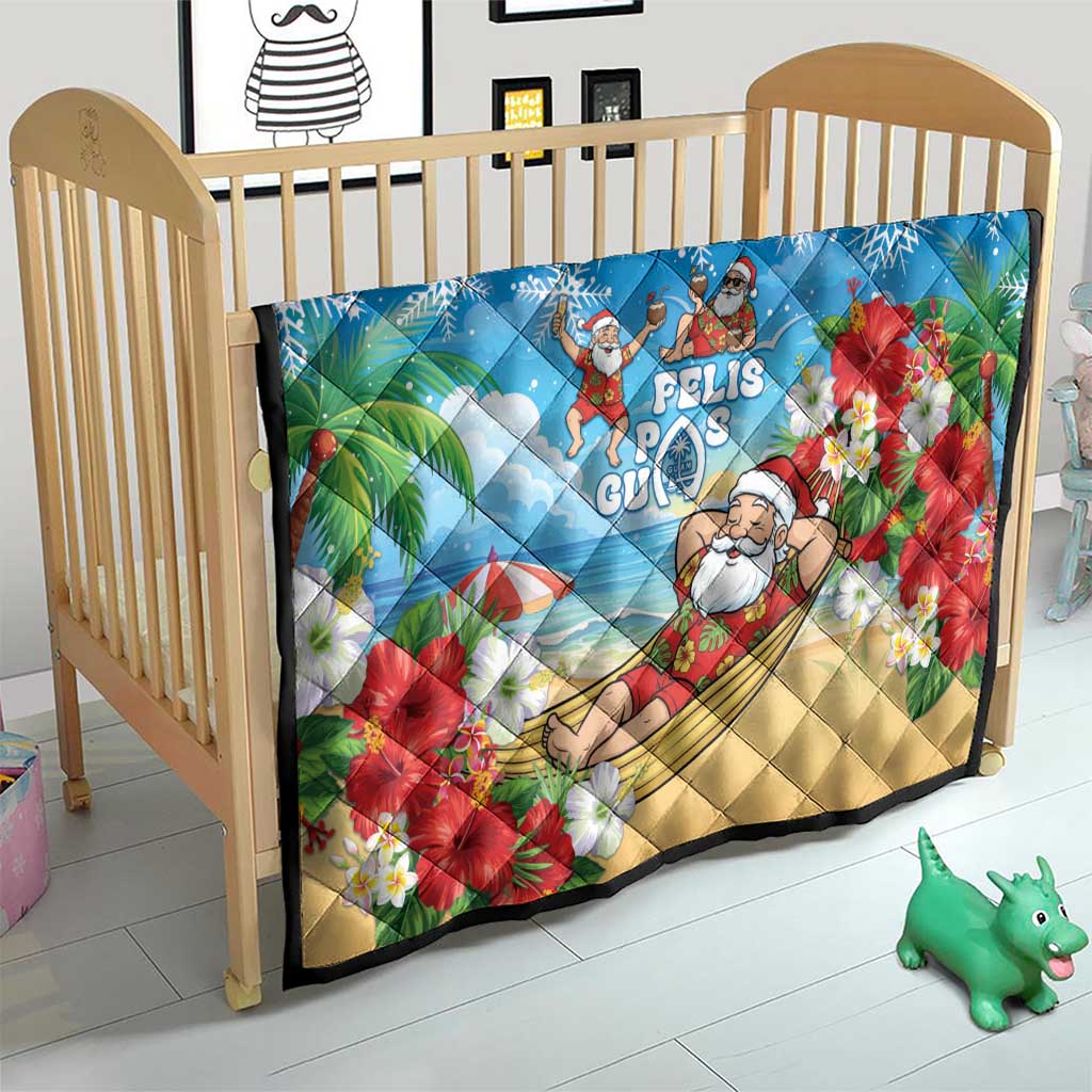 Guam Christmas Quilt Felis Pasgua Chilling Santa - Polynesian Pride