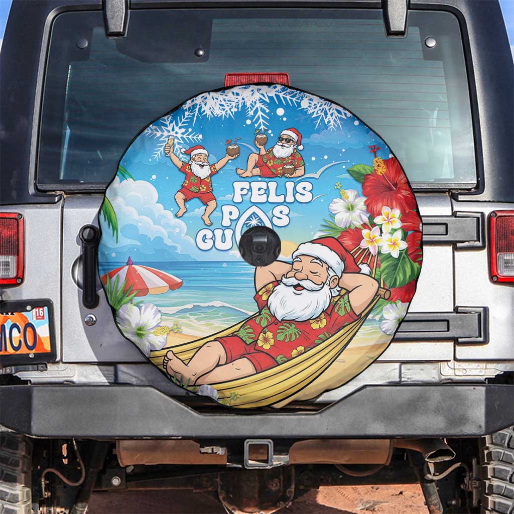 Guam Christmas Spare Tire Cover Felis Pasgua Chilling Santa - Polynesian Pride