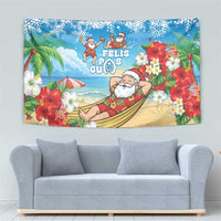 Guam Christmas Tapestry Felis Pasgua Chilling Santa - Polynesian Pride