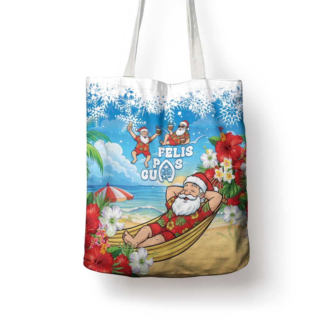 Guam Christmas Tote Bag Felis Pasgua Chilling Santa - Polynesian Pride