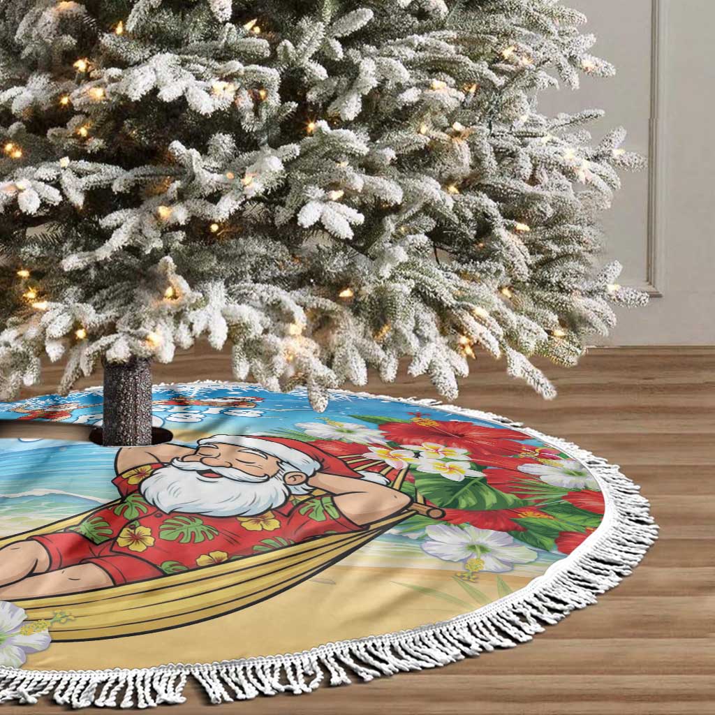 Guam Christmas Tree Skirt Felis Pasgua Chilling Santa - Polynesian Pride