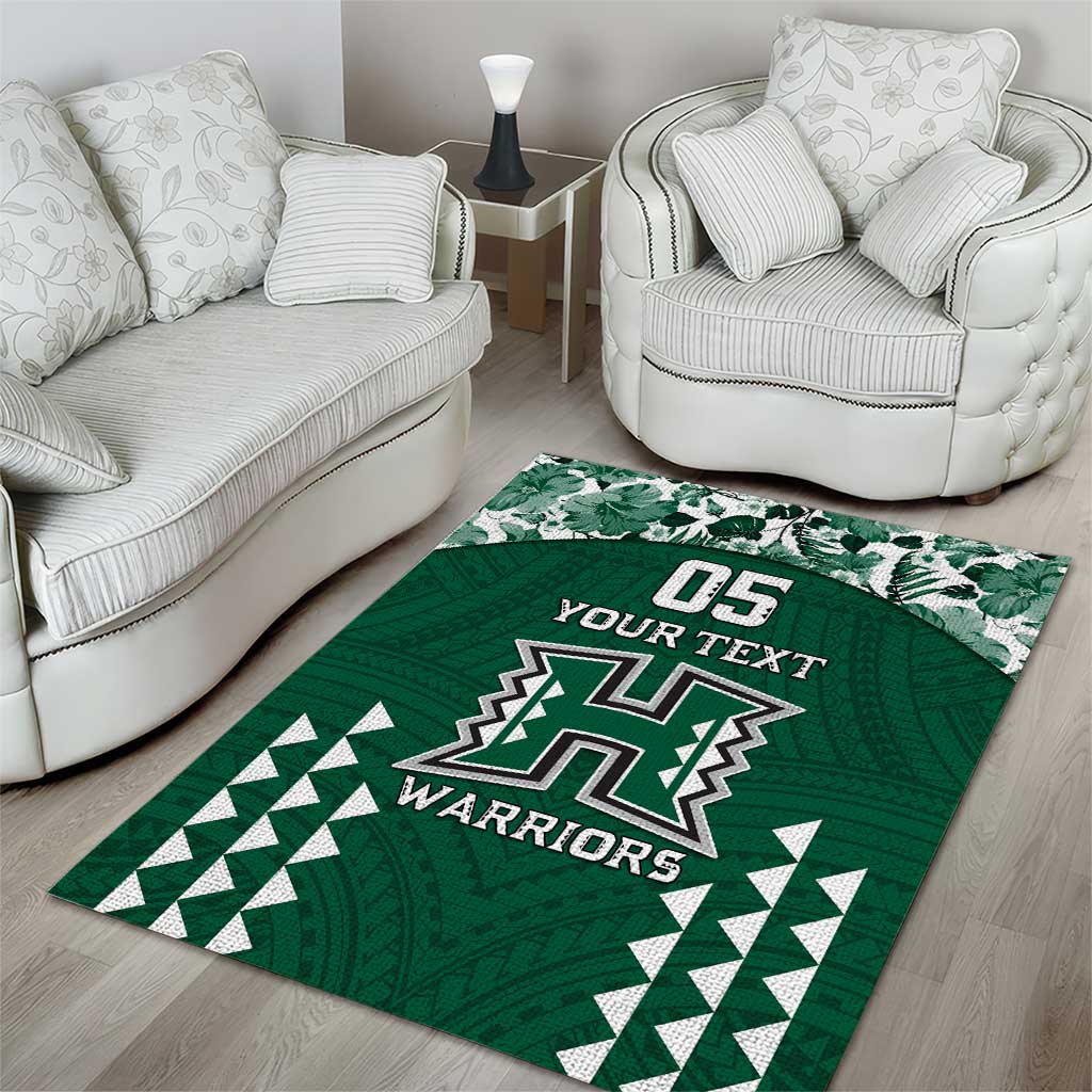 Custom Hawaii Football Area Rug Rainbow Warriors Tropical Vibes LT05 - Polynesian Pride