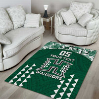 Custom Hawaii Football Area Rug Rainbow Warriors Tropical Vibes LT05 - Polynesian Pride
