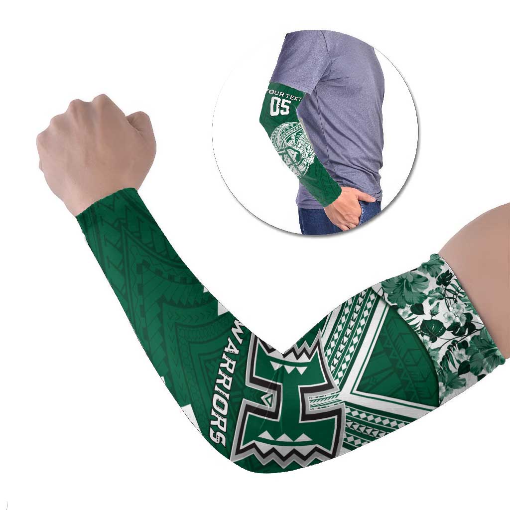 Custom Hawaii Football Arm Sleeves Rainbow Warriors Tropical Vibes - Polynesian Pride