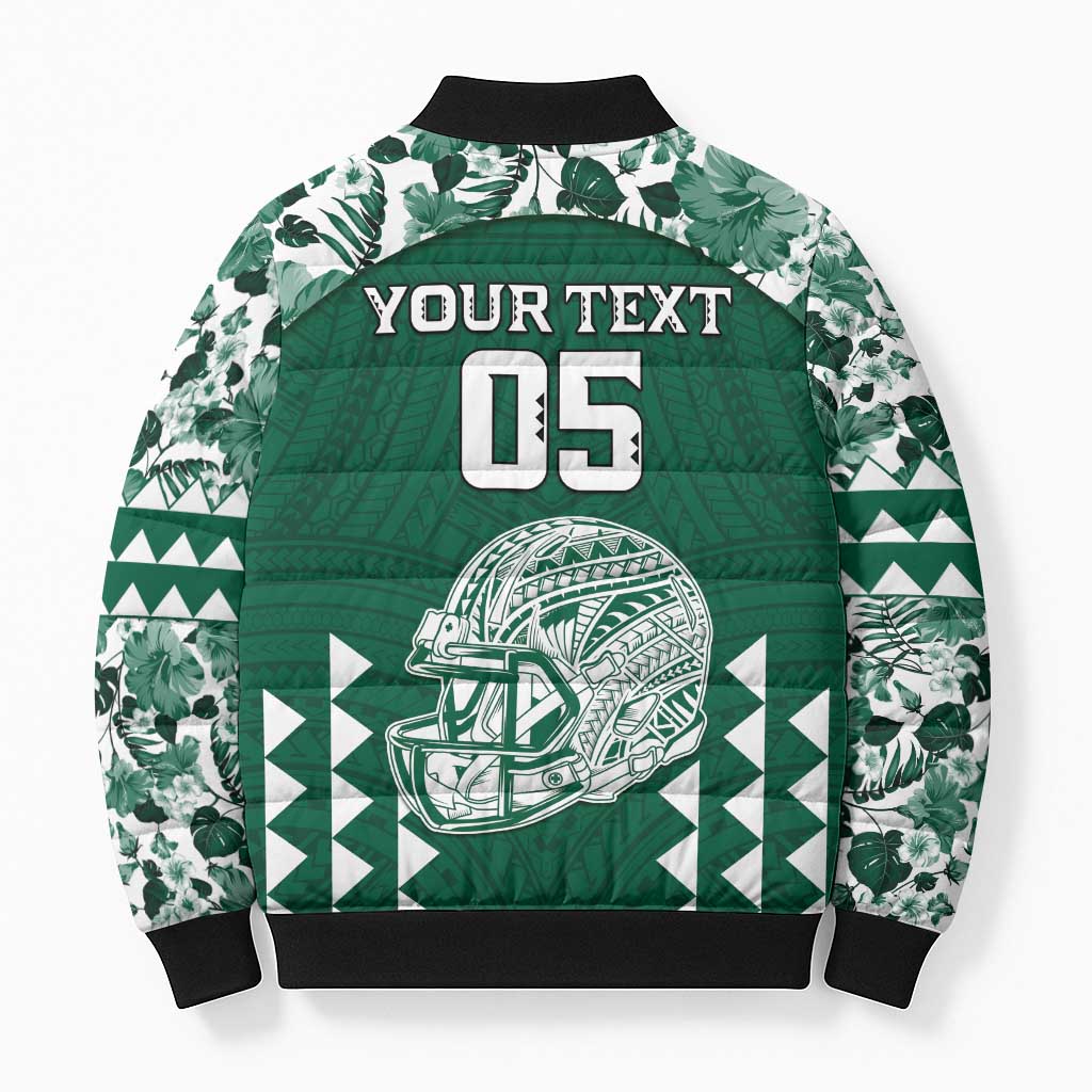 Custom Hawaii Football Bomber Puffer Jacket Rainbow Warriors Tropical Vibes LT05 - Polynesian Pride
