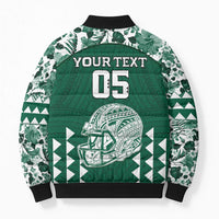 Custom Hawaii Football Bomber Puffer Jacket Rainbow Warriors Tropical Vibes LT05 - Polynesian Pride