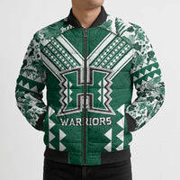 Custom Hawaii Football Bomber Puffer Jacket Rainbow Warriors Tropical Vibes LT05 - Polynesian Pride