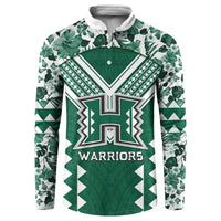 Custom Hawaii Football Button Sweatshirt Rainbow Warriors Tropical Vibes LT05 Green - Polynesian Pride