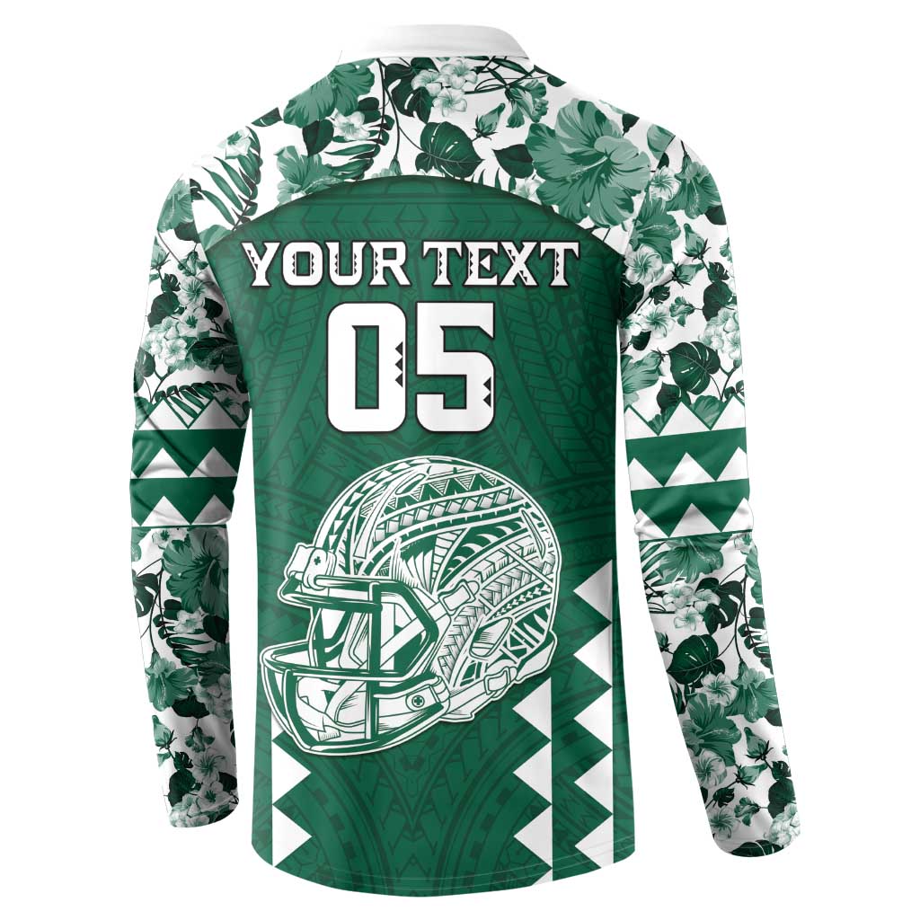 Custom Hawaii Football Button Sweatshirt Rainbow Warriors Tropical Vibes LT05 - Polynesian Pride