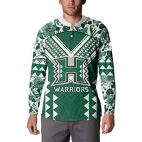 Custom Hawaii Football Button Sweatshirt Rainbow Warriors Tropical Vibes LT05 - Polynesian Pride