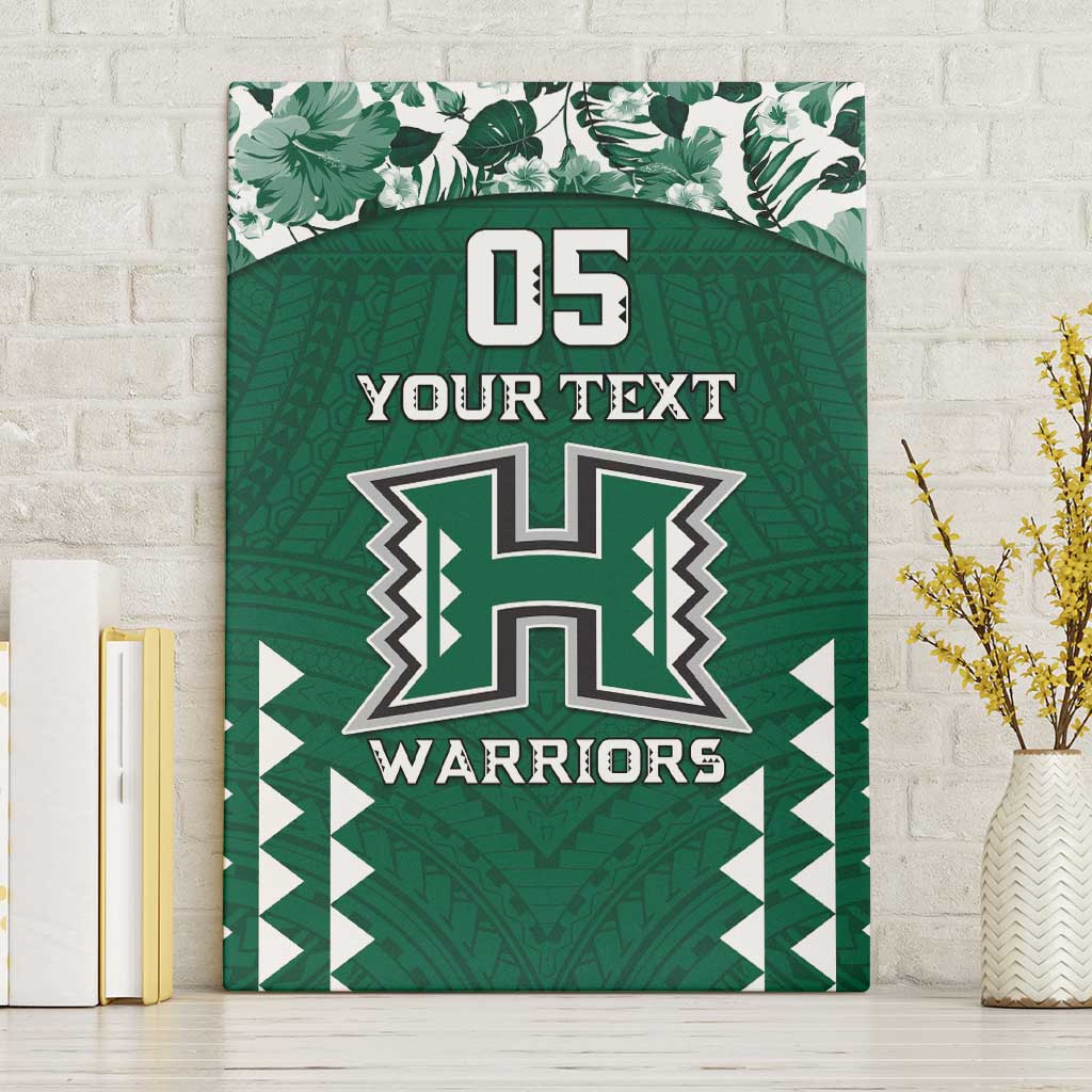Custom Hawaii Football Canvas Wall Art Rainbow Warriors Tropical Vibes - Polynesian Pride