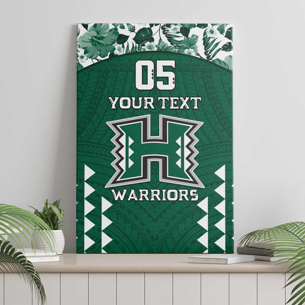 Custom Hawaii Football Canvas Wall Art Rainbow Warriors Tropical Vibes LT05 - Polynesian Pride