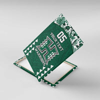 Custom Hawaii Football Canvas Wall Art Rainbow Warriors Tropical Vibes LT05 With Frame Green - Polynesian Pride