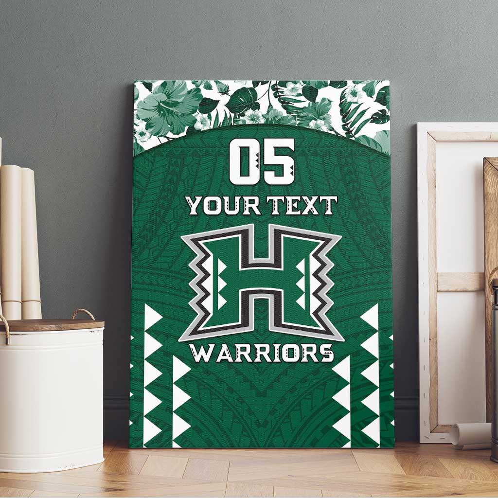 Custom Hawaii Football Canvas Wall Art Rainbow Warriors Tropical Vibes LT05 - Polynesian Pride