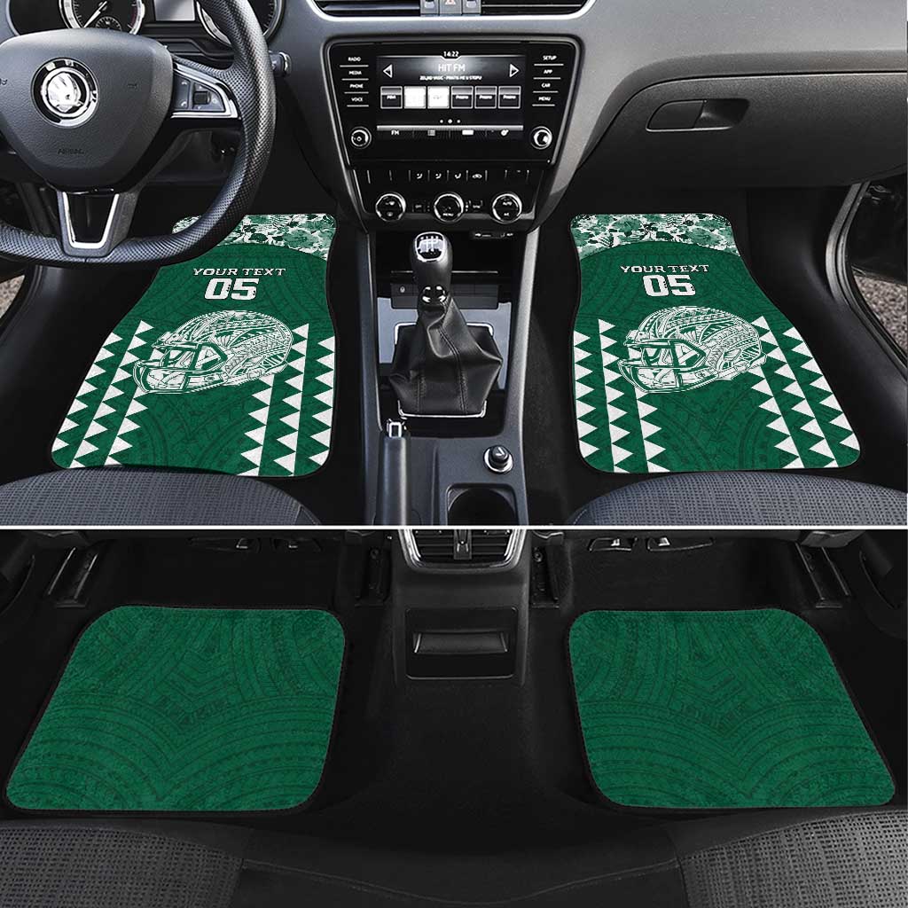 Custom Hawaii Football Car Mats Rainbow Warriors Tropical Vibes - Polynesian Pride