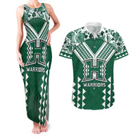Custom Hawaii Football Couples Matching Tank Maxi Dress and Hawaiian Shirt Rainbow Warriors Tropical Vibes - Polynesian Pride