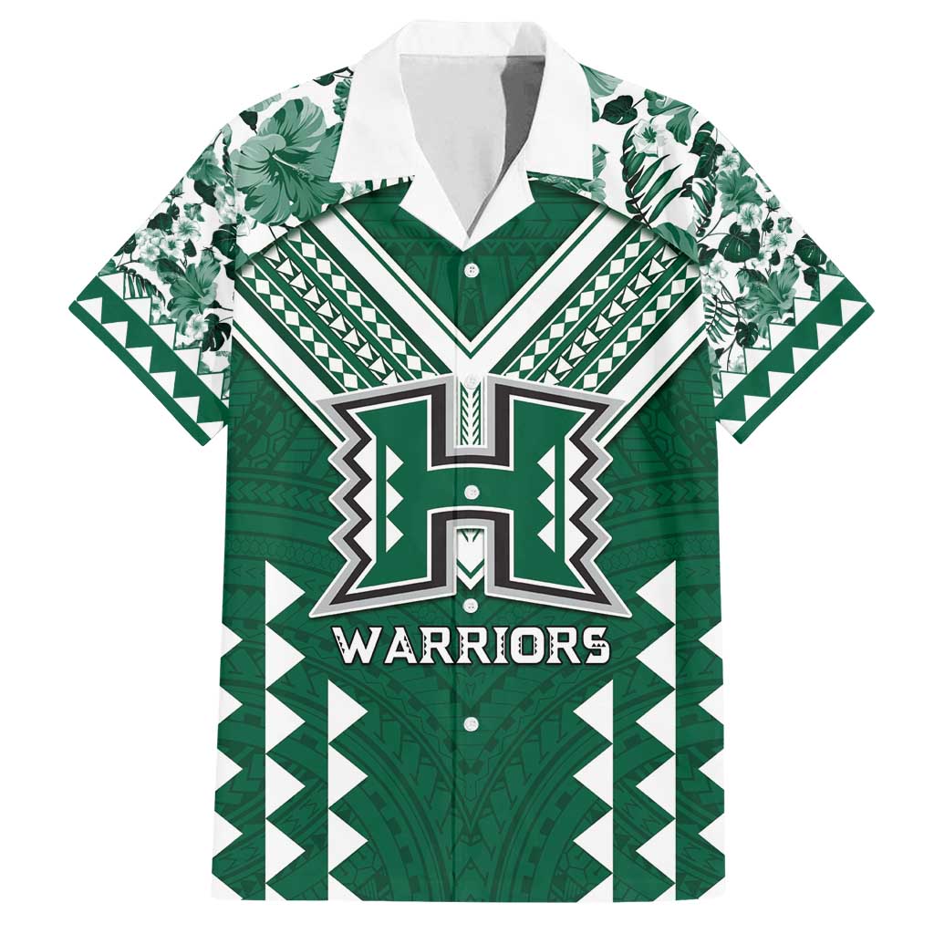 Custom Hawaii Football Family Matching Long Sleeve Bodycon Dress and Hawaiian Shirt Rainbow Warriors Tropical Vibes - Polynesian Pride