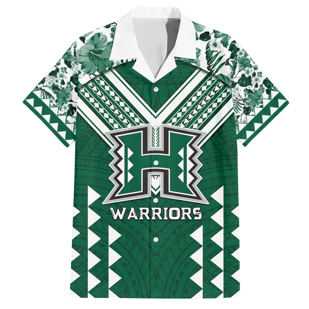 Custom Hawaii Football Family Matching Short Sleeve Bodycon Dress and Hawaiian Shirt Rainbow Warriors Tropical Vibes - Polynesian Pride