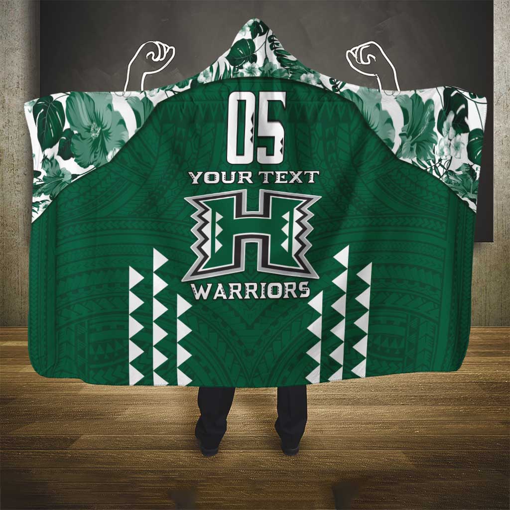 Custom Hawaii Football Hooded Blanket Rainbow Warriors Tropical Vibes LT05 - Polynesian Pride