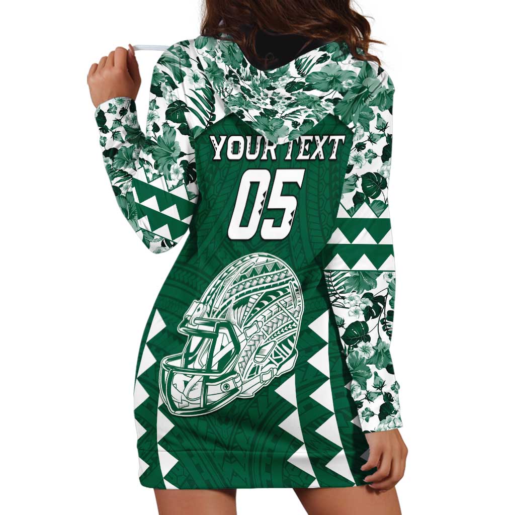 Custom Hawaii Football Hoodie Dress Rainbow Warriors Tropical Vibes - Polynesian Pride