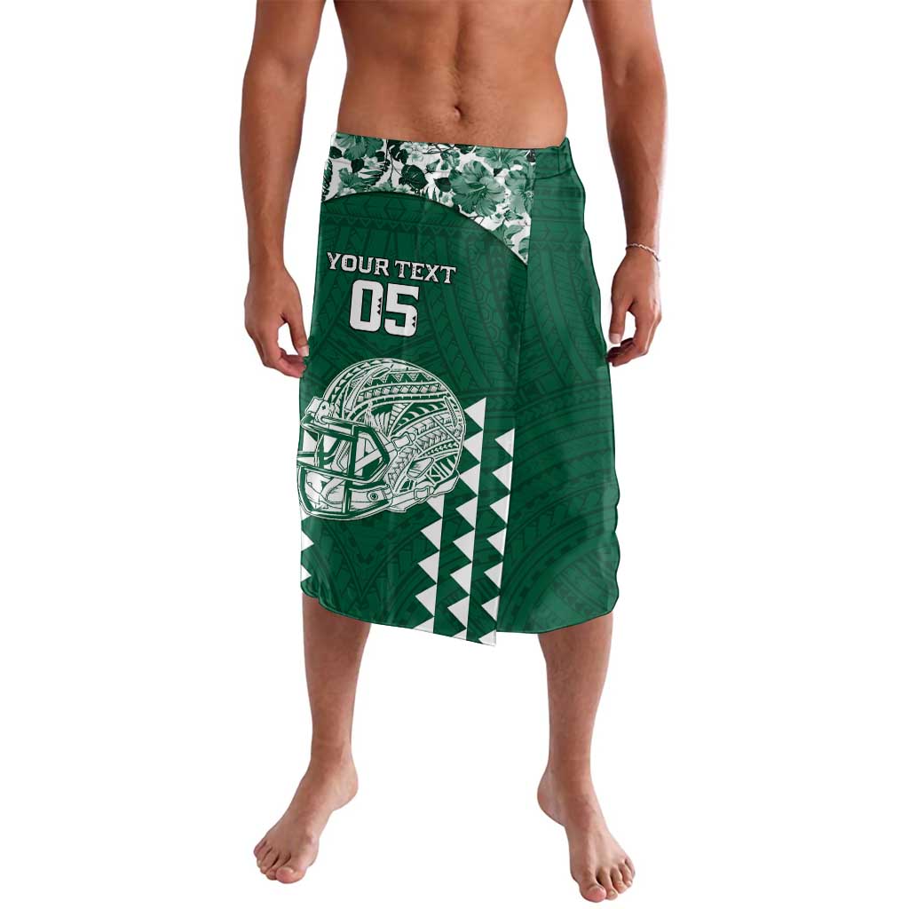 Custom Hawaii Football Lavalava Rainbow Warriors Tropical Vibes LT05 Green - Polynesian Pride