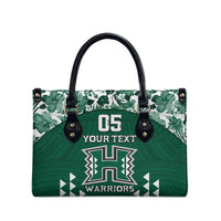 Custom Hawaii Football Leather Bag Rainbow Warriors Tropical Vibes - Polynesian Pride