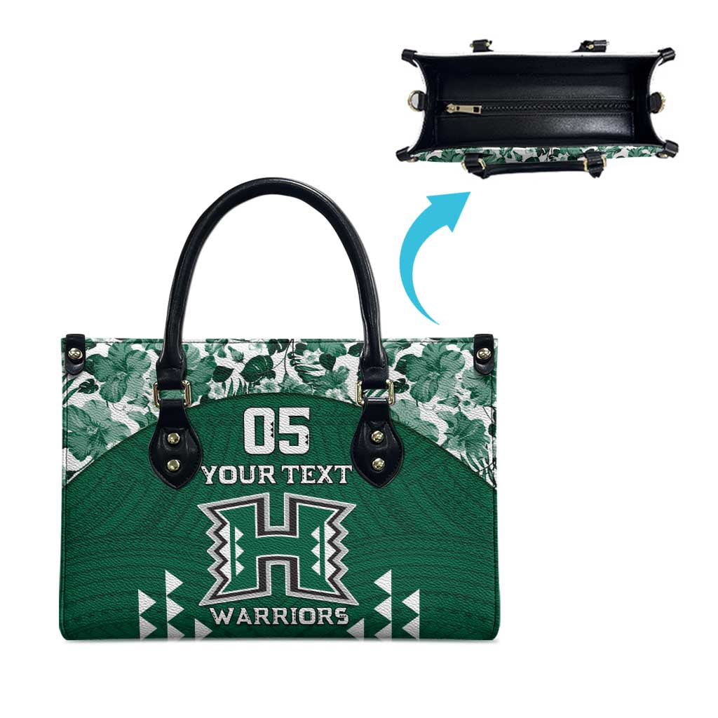 Custom Hawaii Football Leather Bag Rainbow Warriors Tropical Vibes - Polynesian Pride