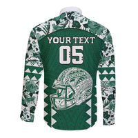 Custom Hawaii Football Long Sleeve Button Shirt Rainbow Warriors Tropical Vibes LT05 - Polynesian Pride