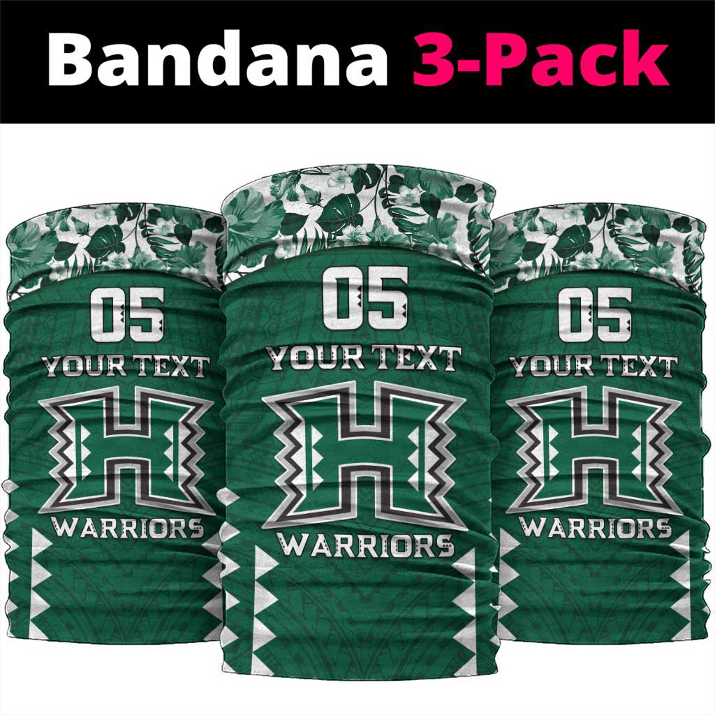 Custom Hawaii Football Neck Gaiter Rainbow Warriors Tropical Vibes - Polynesian Pride