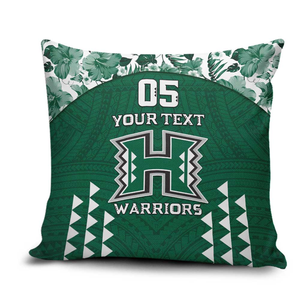 Custom Hawaii Football Pillow Cover Rainbow Warriors Tropical Vibes - Polynesian Pride