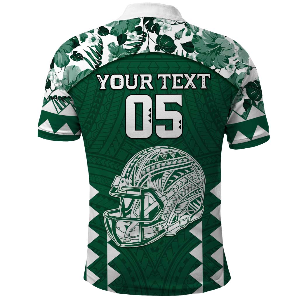 Custom Hawaii Football Polo Shirt Rainbow Warriors Tropical Vibes - Polynesian Pride